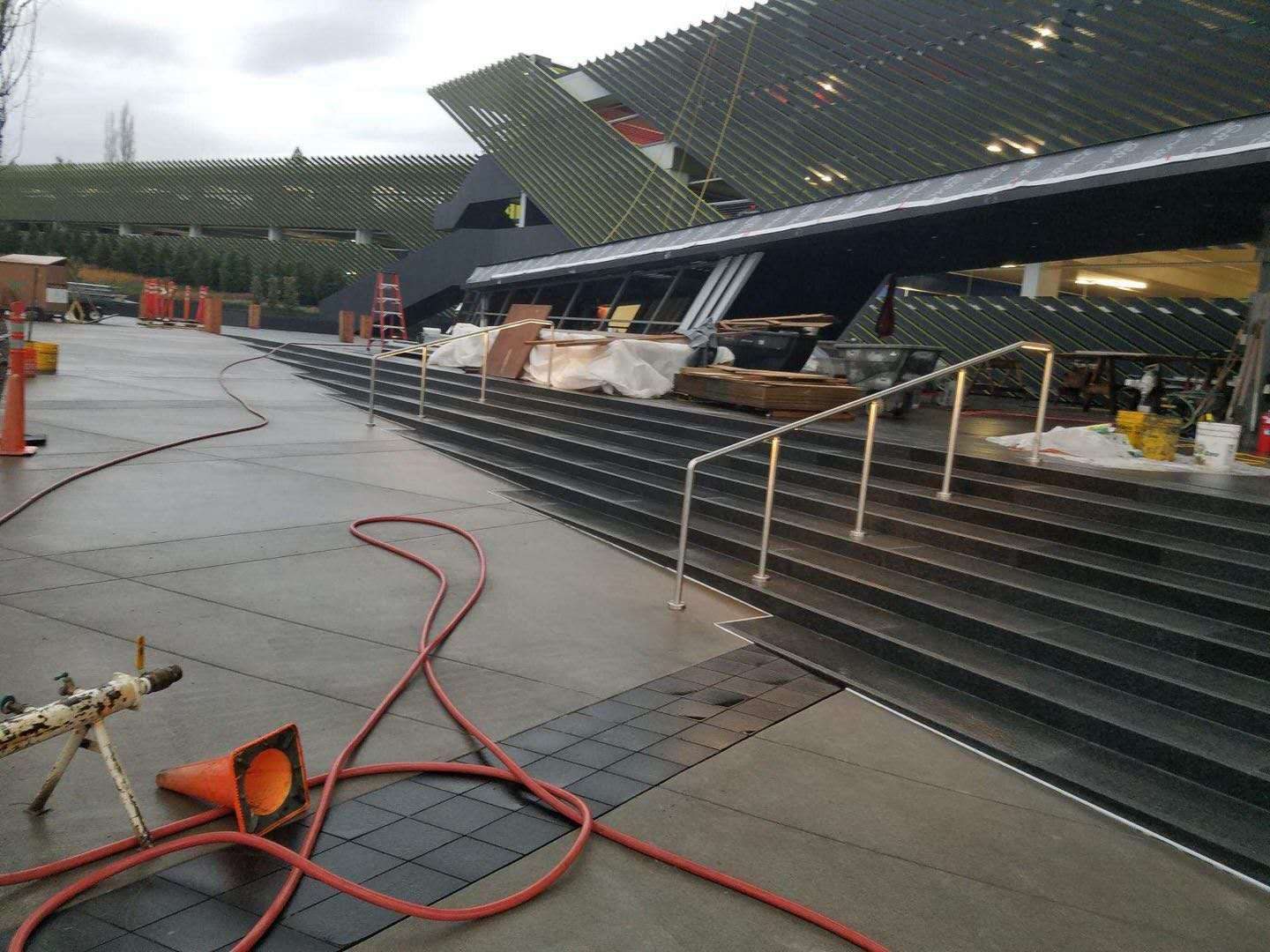 Commercial exterior stone paving