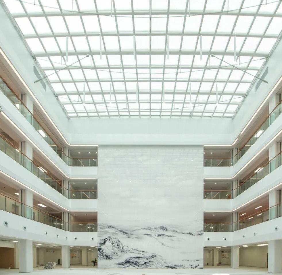 Large interior marble atrium project application