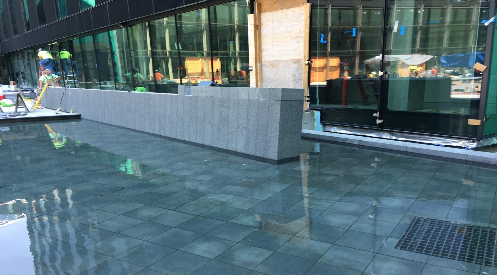 Nike Headquarters Portland exterior stone installation